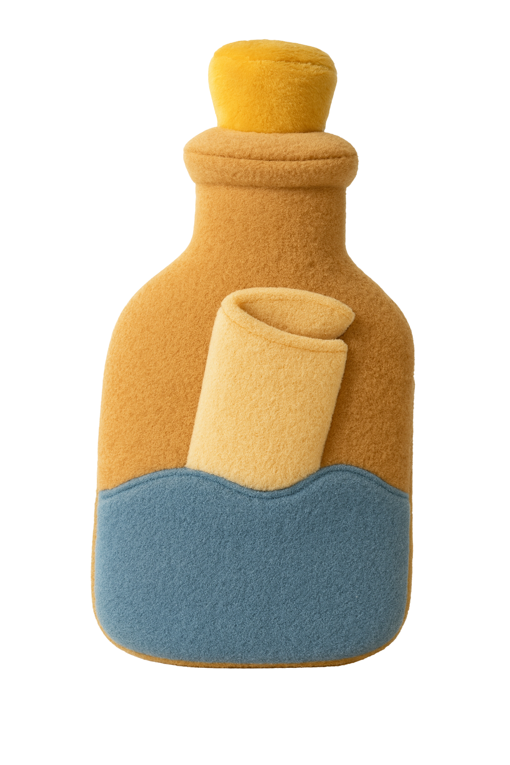 Drifting bottle concept illustration